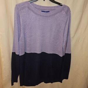 Apt. 9 Purple and navy colorblock Sweater